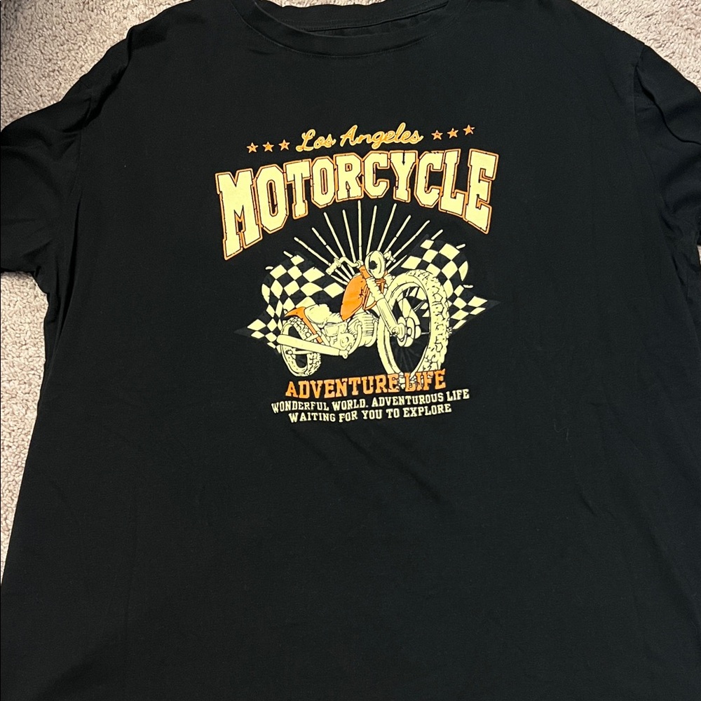 Black Graphic Motorcycle T-Shirt